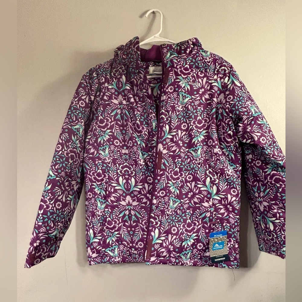Columbia Kids Raincoat - Purple and Teal Floral